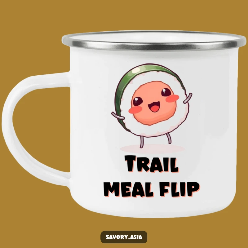 Funny Sushi Camp Mug: Camp Snacks with This Hilarious Cartwheeling Sushi, Outdoor Gift!