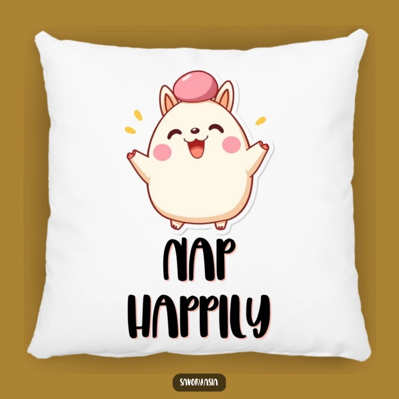 Funny Bao Bun Cheer Pillow - Happy Fluffy Top Cozy Comfort Gift