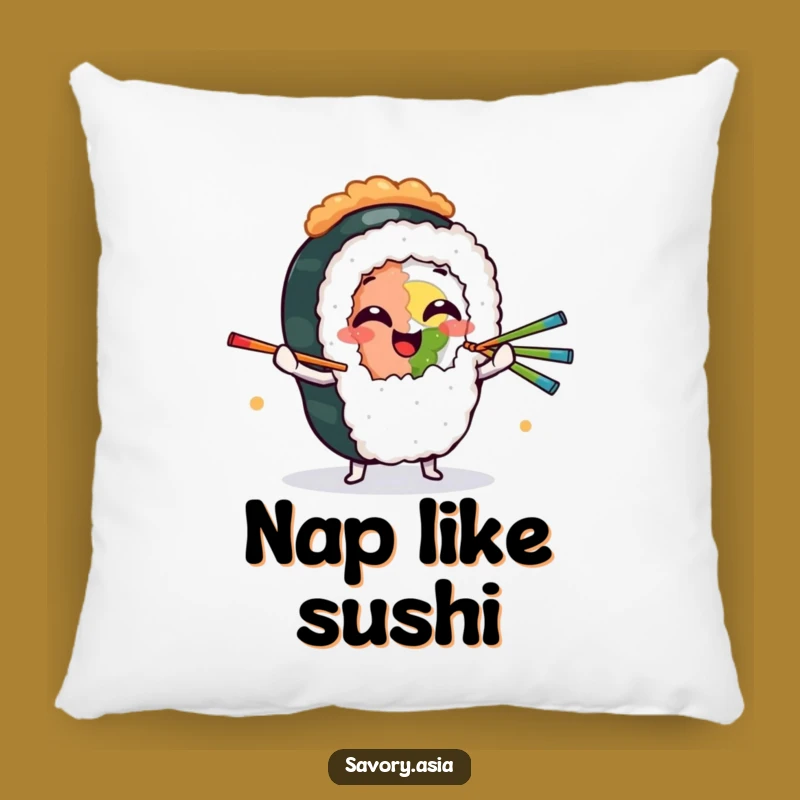 Funny Sushi Juggling Pillow - Giggling Roll Character Cozy Comfort Gift