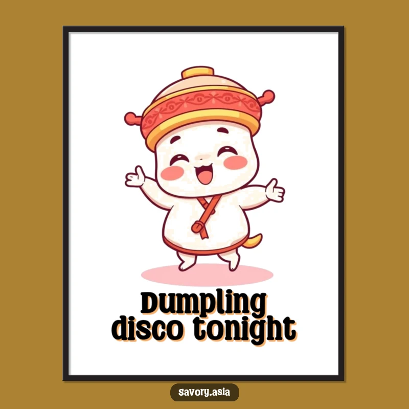 Funny Dim Sum Dance Digital Art: Instant Joy for Your Walls