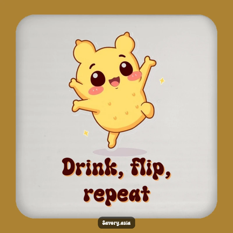 Funny Tempura Somersault Coasters: Protect Tables with Crispy Charm