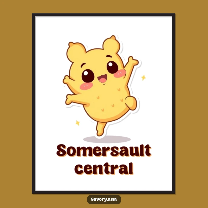 Funny Tempura Somersault Poster: Add Action to Your Wall Decor