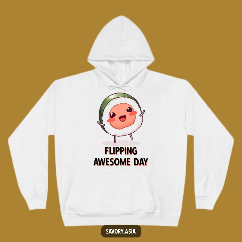 Funny Sushi Party Hoodie: Stay Cozy with This Hilarious Cartwheeling Sushi, Perfect Gift!