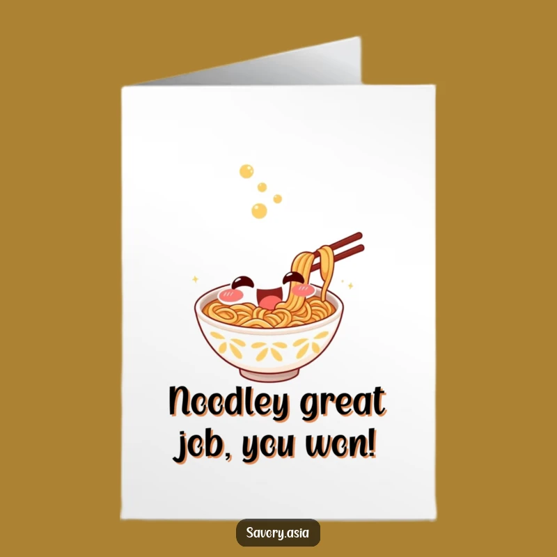 Free Printable Congrats Card: Ramen Slurping Noodles, Joyful Downloadable Foodie Celebration