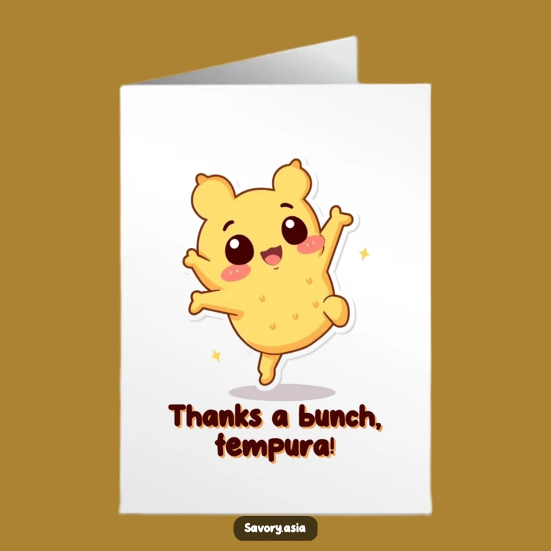 Free Printable Tempura Thank You Card: Amusing Flipping Foodie Appreciation Gift