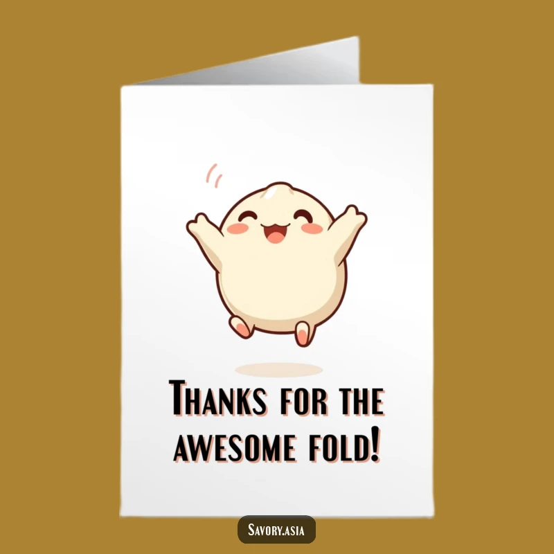 Free Printable Thank You Card: Grateful Dumpling, Heartfelt Downloadable Appreciation Gift