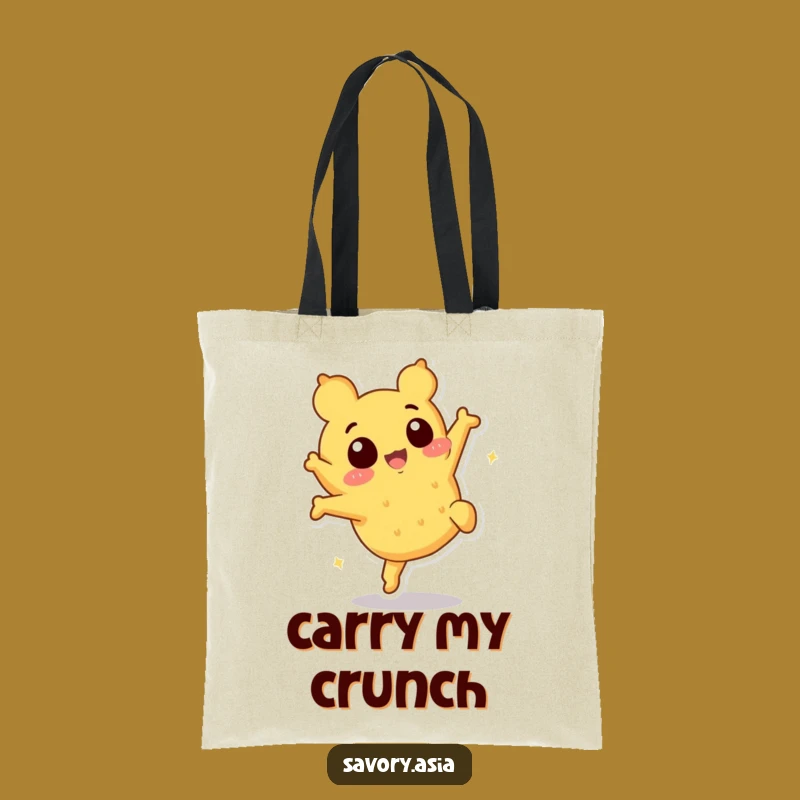 Funny Tempura Somersault Tote Bag: Carry Your Snacks with Style